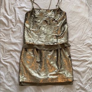 NWT banana republic sequin size 4 dress gunmetal